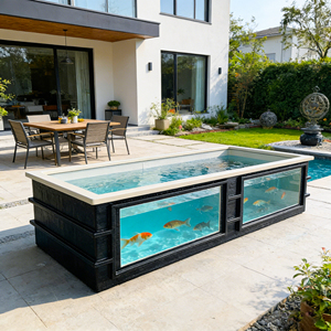 Bassin rectangulaire en fibre de verre (FRP) pour poissons, carpes koï, poissons rouges, bassin extérieur pour patio, bassin d'élevage pour aquaculture et élevage de crevettes - Product Image 4