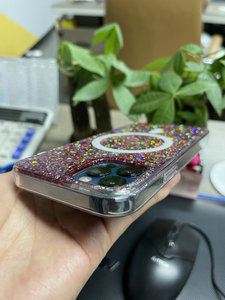 Tùy Chỉnh TPU + PC Epoxy Nhựa Hoa Long Lanh Sequins Trường Hợp Điện Thoại Thả Keo Ép OEM Điện Thoại Di Động Trường Hợp Nhà Sản Xuất - Product Image 5