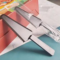 Yaure Joy – Lot de 6 petites lames à gâteau et spatules à tarte jetables transparentes en plastique, pour cuisine, mariage, buffet