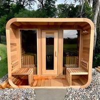 Sauna extérieur classique moderne de luxe avec construction en bois massif, chauffage électrique, taille personnalisable et garantie d'un an