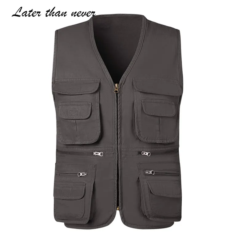 Spring Cotton Fishing Waistcoat Sleeveless Outdoor Jackets Custom Golf Vest Photography Vest Full Zipper Mens Gilet Chaleco