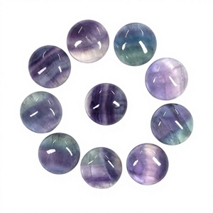 Cristal curativo liso redondo de fluorita AAA, precio al por mayor, buena calidad para la fabricación de colgantes de joyería, piedras preciosas - Product Image 1