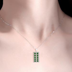 Colgante de Jadeíta Natural con Forma de Ábaco, Plata S925, Joyería para Mujer, Diseño Original, Estilo Chino, Regalo con Certificado de Tasación D346 - Product Image 4