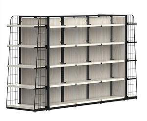 Kệ siêu thị với cấu trúc sắt và gỗ Gondola kệ trưng bày Kệ siêu thị cho đồ ăn nhẹ đồ uống - Product Image 5