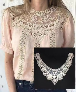 Adorno de encaje <span class=keywords><strong>con</strong></span> lazo de perla, cuello en V, bordado decorativo, moda DIY, costura, vestido Cheongsam, disfraz de actuación, accesorios de ropa - Product Image 3