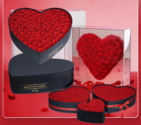 Groothandel Moederdag Valentijnsdag Cadeaus Rozen Eeuwigdurende Onsterfelijke Bloemen Everlasting Ge conserveerde Eeuwige Rozen in Hartvormige Doos