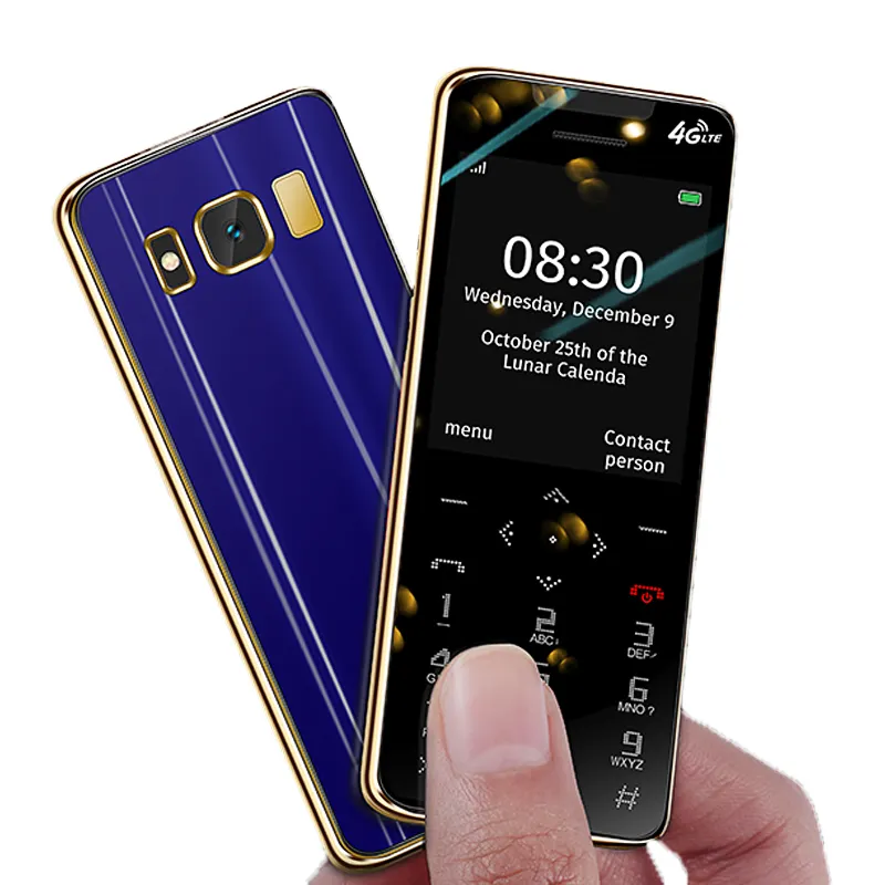 Mini teléfono Marcador de auriculares Grabación de llamadas de baja radiación 2 SIM Teléfono de función pequeña