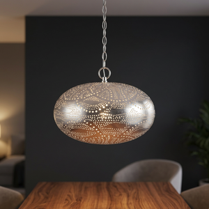 Zahereen B229 Egyptian <b>Silver</b> Plated Tin Mosaic Energy Saving Decorative Hanging Steel Wall <b>Lamp</b> EG - Product Image 3