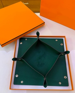 Leather <b>Foldable</b> Square Storage Tray Minimalist <b>Desk</b> Organizer for Neatening and Travel Use - Product Image 1