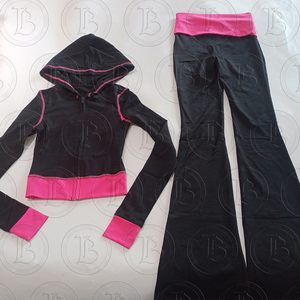 Completo da <span class=keywords><strong>donna</strong></span> ricamato 2 pezzi Y2K 2026: Giacca e <span class=keywords><strong>pantaloni</strong></span> a zampa a vita pieghevole, ideale per ragazze alte - Tute sportive - Product Image 5
