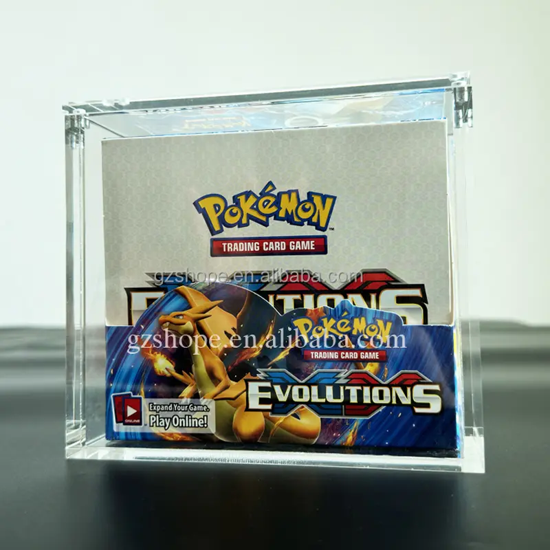 SHP bán buôn Pokemon thẻ Booster hộp giao dịch thẻ trò chơi rõ ràng Acrylic Pokemon hình hộp