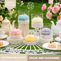 Lilin Aroma Kedelai Alami Berbentuk Bunga Peony dalam Wadah Kaca, Buatan Tangan, Aroma & Warna Sesuai Pesanan, Kemasan Khusus, Souvenir Pernikahan, Hadiah Pengantin