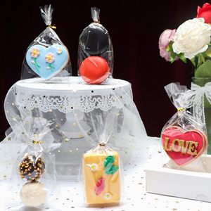 Bolsas de galletas con lazo torcido <span class=keywords><strong>dorado</strong></span>, embalaje de violonchelo para tratamiento de arroz Krispie, macarrones, <span class=keywords><strong>Brownie</strong></span>, caramelos de trufa y envoltura de regalo - Product Image 6