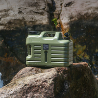 Seau à eau carré d'extérieur en PE de qualité alimentaire avec robinet et couvercle, conteneur d'eau pour le camping, réservoir d'eau