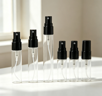 Flacon pulvérisateur de parfum en verre 2ml-10ml avec capuchons métalliques brillants, rechargeable, pour coffrets d'échantillons de boutiques de beauté