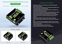 AIsmartgoo RS485 / TTL Industrial Isolated Converter dengan Sirkuit Perlindungan Terintegrasi FT232RL dan Casing Paduan Aluminium