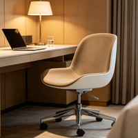 Chaise de bureau pivotante réglable de qualité commerciale, dossier solide, revêtement en tissu, base chromée, roulettes, chaise d'hôtel moderne