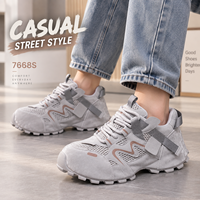 Baskets décontractées pour femmes à lacets, style 'Dad', à motif géométrique, en cuir synthétique et maille, à semelle épaisse, chaussures de mode, fabricant