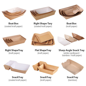 Bandeja Rectangular Corrugada <span class=keywords><strong>de</strong></span> Papel Biodegradable <span class=keywords><strong>de</strong></span> Grado Alimenticio para Envasado al por Mayor <span class=keywords><strong>de</strong></span> Ensaladas, Snacks, Patatas Fritas y Galletas para Llevar - Product Image 4