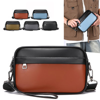 Tas Selempang Kulit PU Pria Logo Kustom Tren Fashion 2026, Tas Messenger Kasual Bisnis