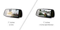 Pantalla Digital AHD de 12V, 7 pulgadas, espejo retrovisor, pantalla dividida