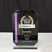 Plaque de trophée rectangulaire en cristal noir transparent personnalisée avec base pour cadeau d'entreprise
