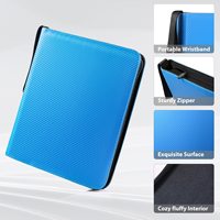 Classeur de cartes à collectionner à 9 pochettes avec sangle de transport, pages amovibles, feuilles intérieures transparentes en PP, album portable pour collection