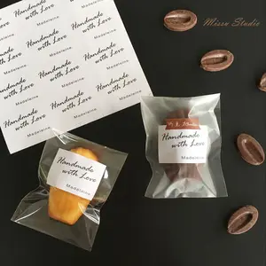 Madeleine Fernancher Pound Cake Biscuits 100 Thickened Rectangular Biscuits in Custom Scrub Transparent 8*12 Self-Sealing Bag