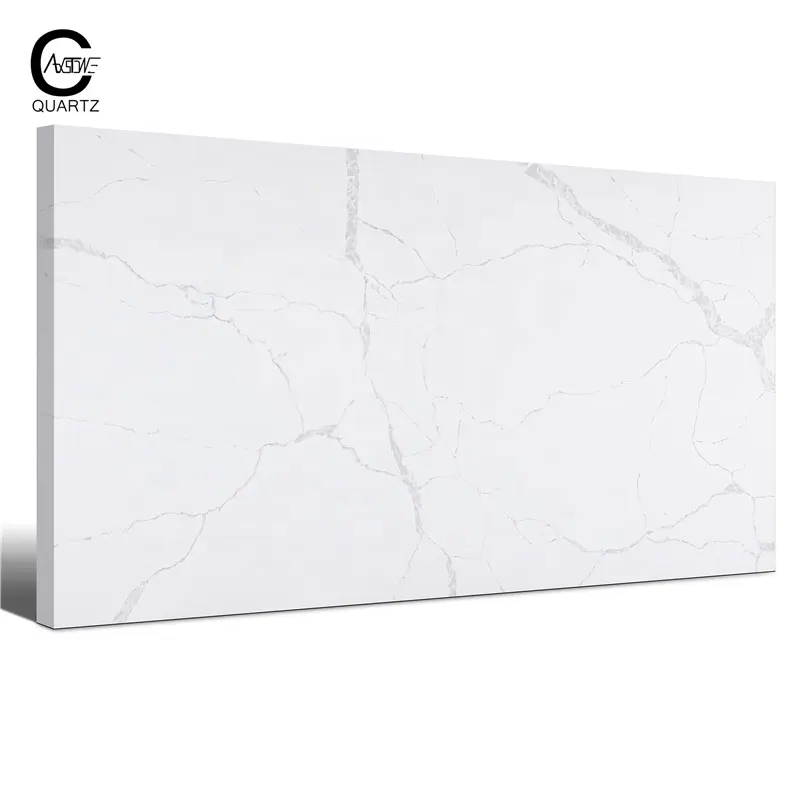 New Color Calacatta White Quartz Stone Slab Countertop Tabletop Caxstone 2022