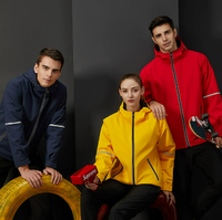 Veste coupe-vent imperméable réversible pour hommes, support de veste coupe-vent à fermeture éclair pour les activités de plein air d'hiver enduites