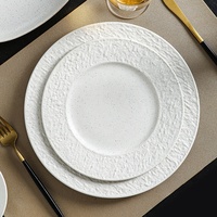 Service de table en céramique minimaliste élégant, écologique, sans BPA, assiettes à steak, plats à dessert, bols à salade, bols à pâtes, restaurant, hôtel