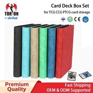   Classeur de cartes à collectionner TCG PTCG CCG en cuir PU écologique, durable, imperméable, à 9 pochettes avec fermeture éclair pour jeux de table et albums - Product Image 1