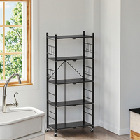 Étagère pliable en fil métallique à 5 niveaux étagère de rangement rotative debout pour Garage cuisine Organisation stockage de vêtements