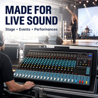 Mezclador de Audio de 16 Canales EMX16-USB, Consola de Sonido Profesional con 99 Efectos DSP, Ecualizador de 7 Bandas, USB, Bluetooth, Alimentación Phantom de 48V para Estudio