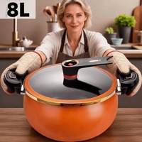 LOVFE Micro-cuiseur à pression avec revêtement antiadhésif en pierre de Maifan pour cuisinière à gaz, cuisson rapide des soupes, cuisine quotidienne à la maison