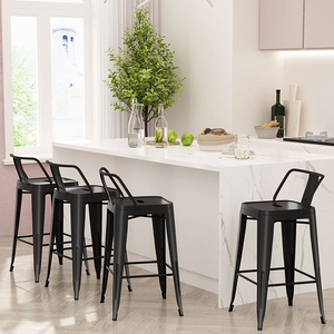 Chaises hautes de cuisine moderne <span class=keywords><strong>Tabouret</strong></span> de bar <span class=keywords><strong>Tabouret</strong></span> de bar en métal Tabourets de bar industriels blancs pour îlot de cuisine ou comptoir - Product Image 4