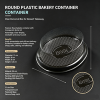Boîtes à gâteaux ovales en plastique PET transparent empilables de qualité supérieure, avec couvercle en dôme transparent, pour desserts, tiramisu, à emporter