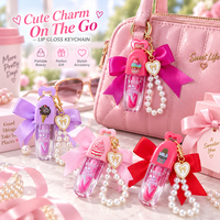 Porte-clés Perle, Huile à Lèvres, Charme Nœud Crème Glacée, Gloss – Boîte de Présentation 24 Pièces, Vente en Gros, Marque Privée