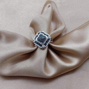 <b>Diamond</b> <b>Ring</b> 0.68 Cttw Round Brilliant Cut White And Blue Enhanced In 925 Sterling Silver For Women <b>diamond</b> engagement <b>ring</b> - Product Image 2