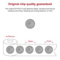 Étiquettes RFID NFC programmables personnalisées avec puce NTAG213 215 216 13,56 MHz HF Étiquettes RFID PET rondes 25 mm étanches