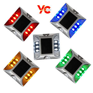 Energia solare alto <span class=keywords><strong>traffico</strong></span> luminoso vialetto impermeabile alluminio lampeggiante riflettore solare luce occhi di gatto indicatore Led perno stradale - Product Image 1