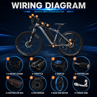 Kit de Conversión de Bicicleta Eléctrica de Alta Potencia 72V 5000W, Motor de Buje MTX39, Pantalla LCD S866, Controlador de Aceleración KT, Juego Completo, Directo de Fábrica