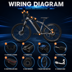 Kit de conversion de vélo électrique haute puissance 72V 5000W, roue à moteur MTX39, écran LCD S866, contrôleur d'accélération KT, ensemble complet, directement de l'usine - Product Image 6