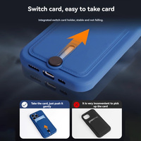 Étui de téléphone portable avec emplacement pour carte pour iPhone 16 15 14 13 12 11 Pro Max Mini Plus, en silicone souple TPU, avec pochette pour cartes de crédit