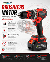 DERUDA Fournisseur Chinois Nouvelle Perceuse Visseuse Professionnelle 70 Nm OEM Sans Fil Sans Balais pour Béton