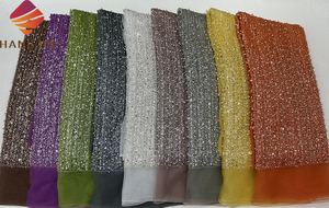 Sang trọng đính cườm ren tay thêu vải với ngọc trai pháp <span class=keywords><strong>Net</strong></span> chuỗi Ren Vải cho phụ nữ bên ăn mặc làm - Product Image 6