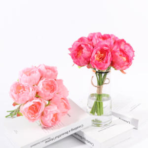 Peonías de seda para decoración del hogar, accesorios para fiesta de boda, álbum de recortes, plantas falsas, pompones, rosas artificiales, flores, 1 ud. - Product Image 5