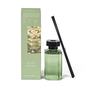 <b>Amber</b> <b>Glass</b> Reed Diffuser Set with Black Fiber Sticks Luxury Home Fragrance Air Freshener - Product Image 5