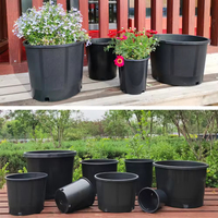 Prix bas Pot de fleur rond en plastique noir de 1 2 3 5 6 7 10 15 20 25 gallons Pots de culture de pépinière en plastique pour serre jardin