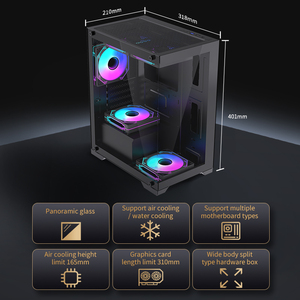 Lovinglcool PC Trường Hợp Giữa Tháp Matx Chơi Game Trường Hợp Máy Tính Với Cao Lưu Lượng Đục Lỗ Tempered Glass Mặt Trước/Side Bảng Điều Chỉnh Gamer Trường Hợp - Product Image 6